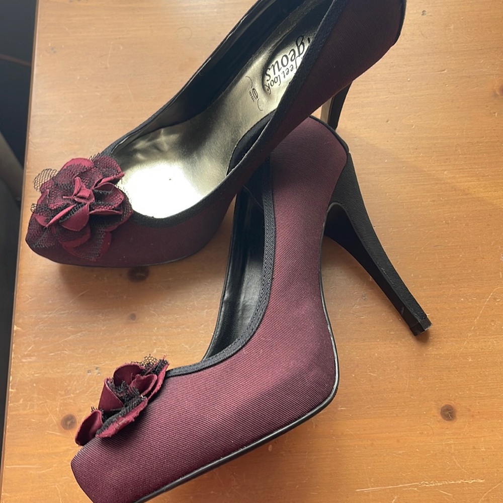Plum and Black heel